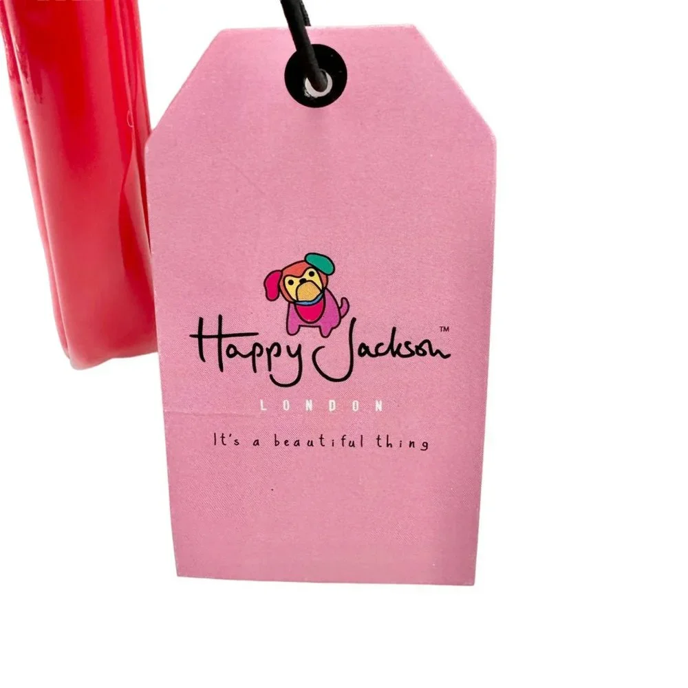 Happy Jackson Tablet Case Red Hello Beautiful Shiny Vinyl Padded Pink Inside NWT